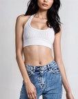 Halter Crop - LuxeRib™ Ivory