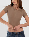 Baby Corset Crop - Cafe
