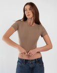 Baby Corset Crop - Cafe
