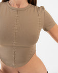Baby Corset Crop - Cafe