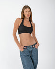 Halter Crop - LuxeRib™ Black
