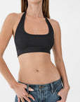 Halter Crop - LuxeRib™ Black