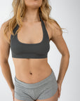 Halter Crop - LuxeRib™ Charcoal
