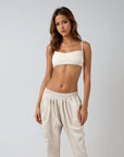 Low Scoop Cross Bra - Ivory