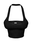 Halter Crop - LuxeRib™ Black