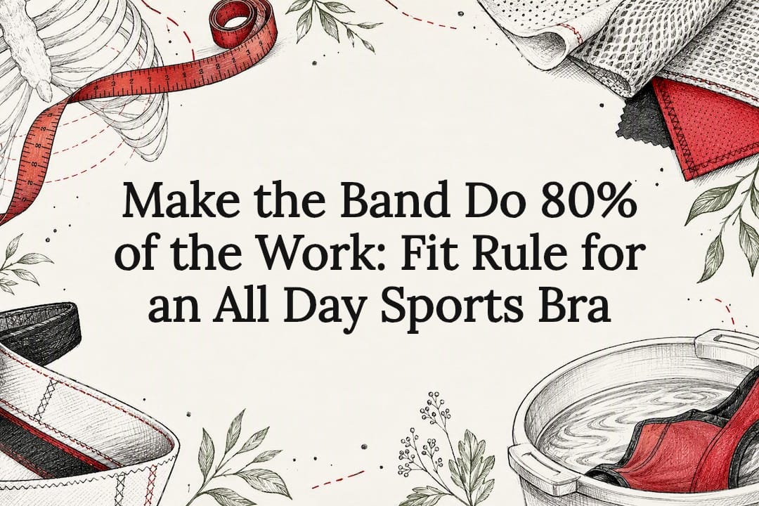 Decorative sports bra fit title card illustration