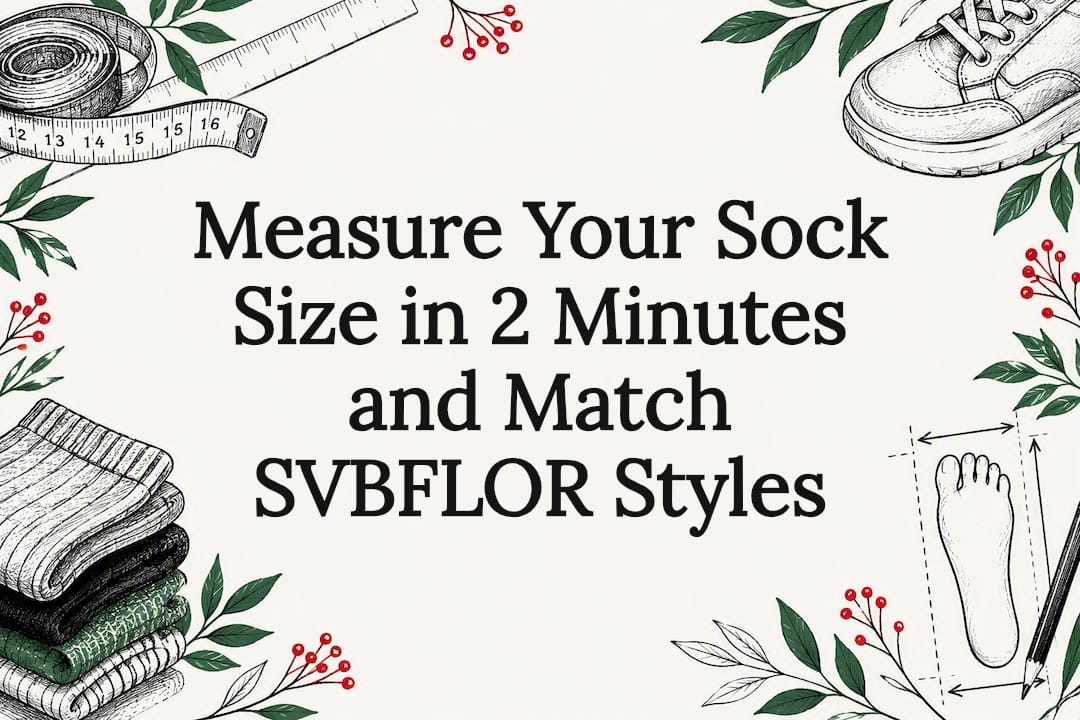 Decorative sock sizing title card
