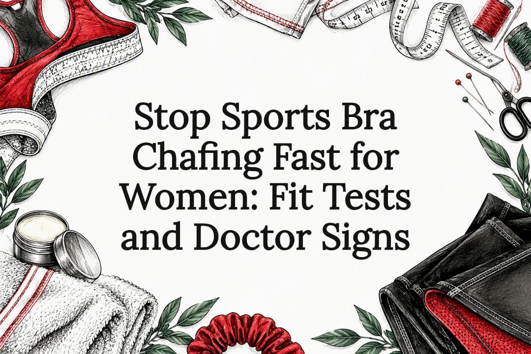 Decorative sports bra chafing title card
