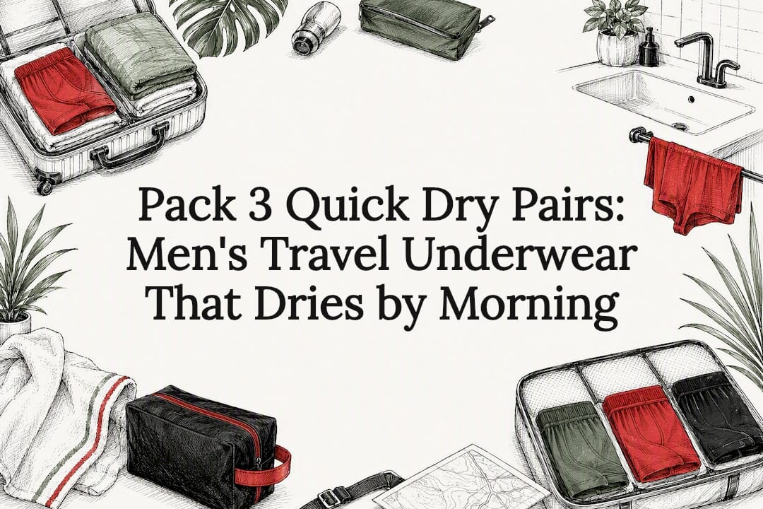Decorative travel underwear title card illustration