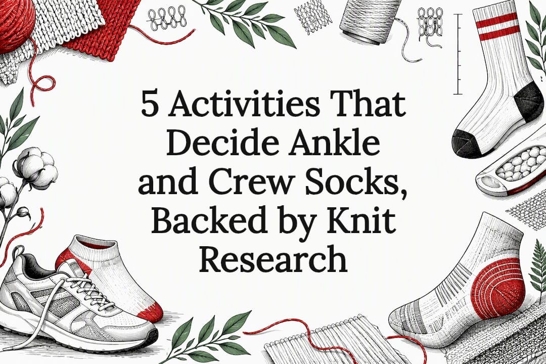 Decorative ankle and crew sock title card