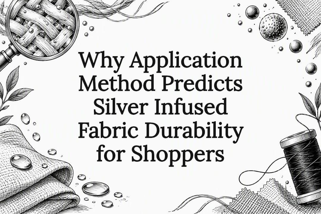 Hand-drawn textile fibers framing article title