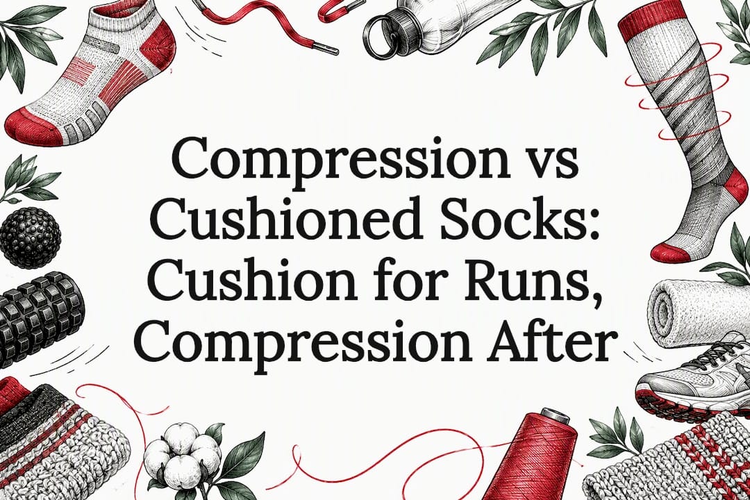 Sock-themed illustrated article title card