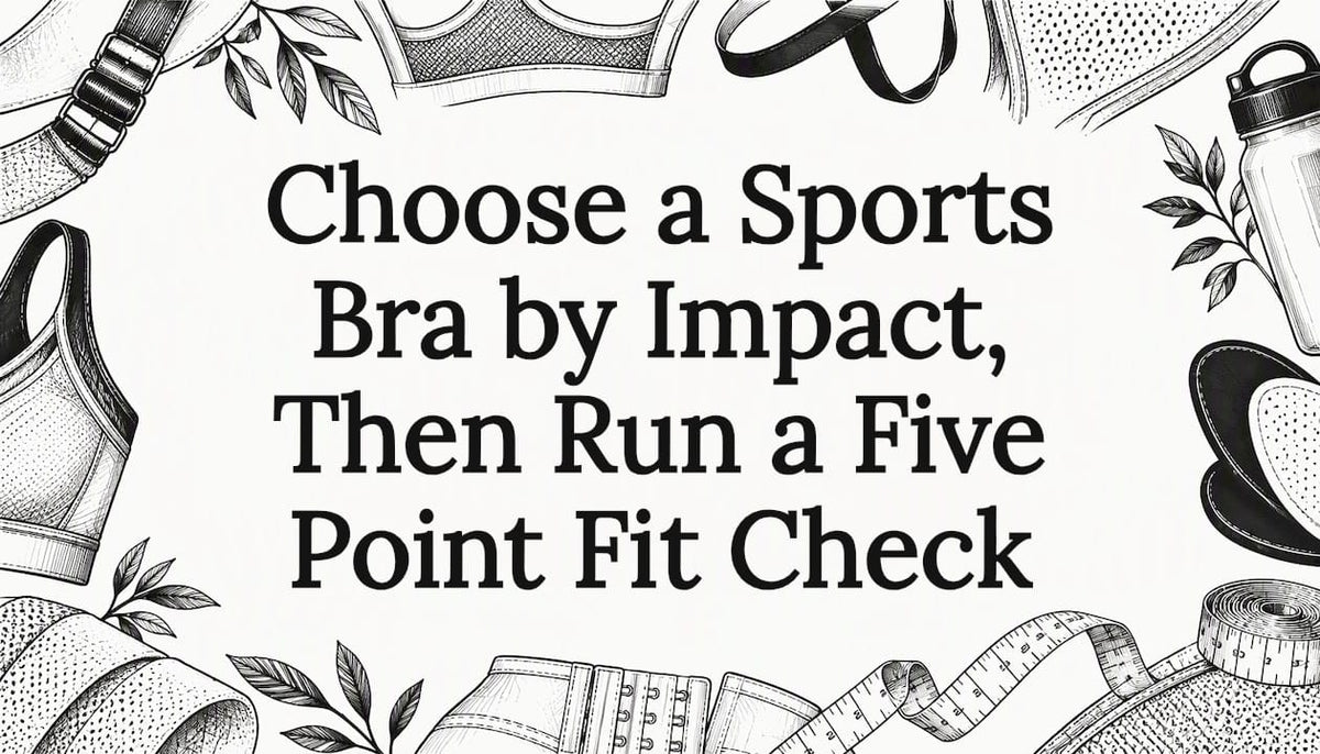 Hand-drawn sports bra details framing title