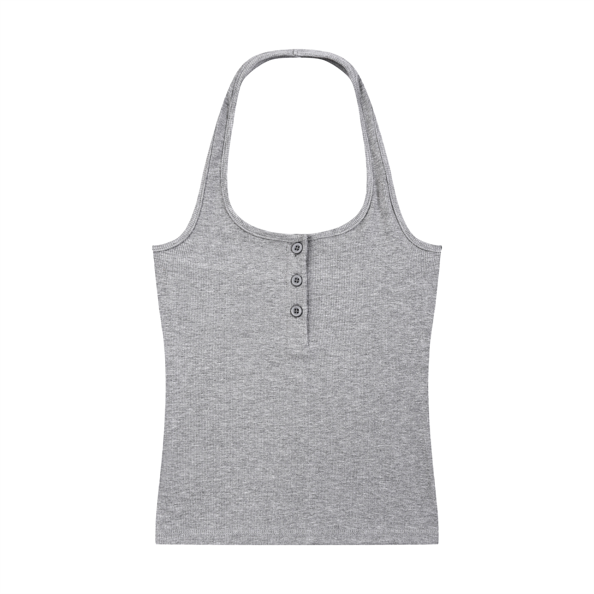 Ribbed Henley Tank Top