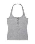 Ribbed Henley Tank Top