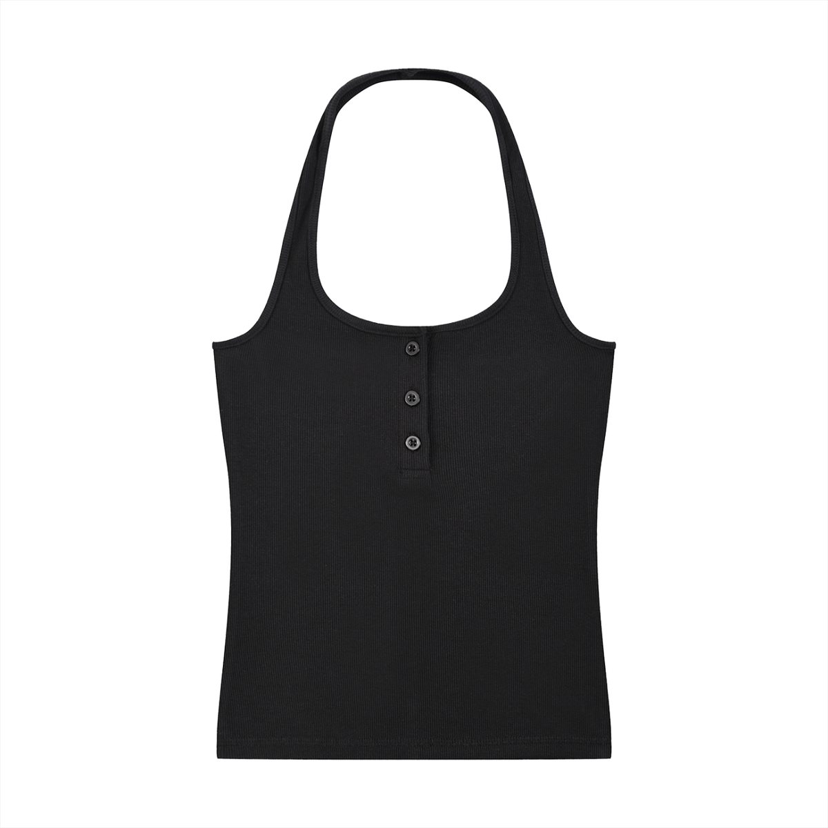 Ribbed Henley Tank Top
