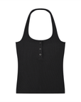 Ribbed Henley Tank Top
