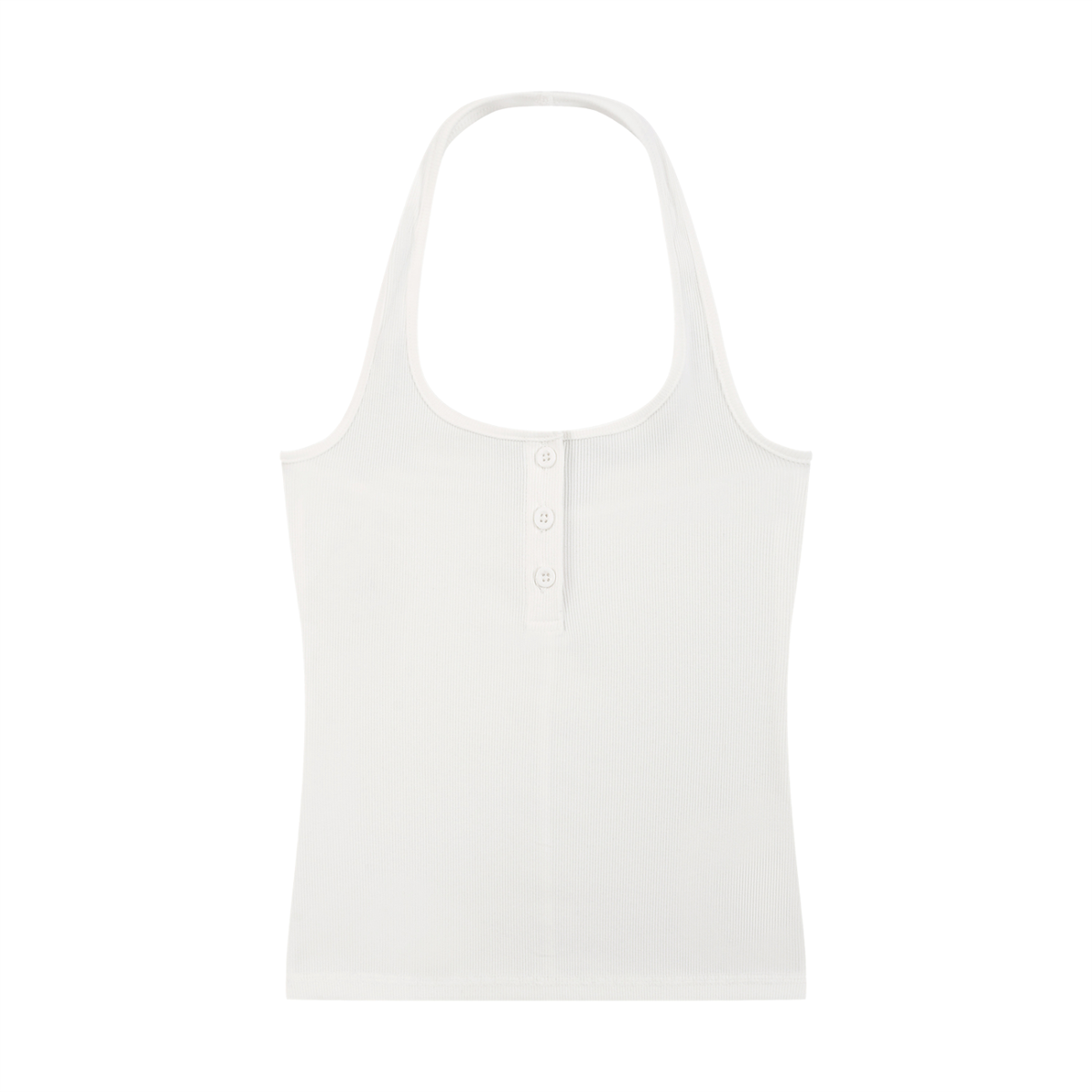 Ribbed Henley Tank Top