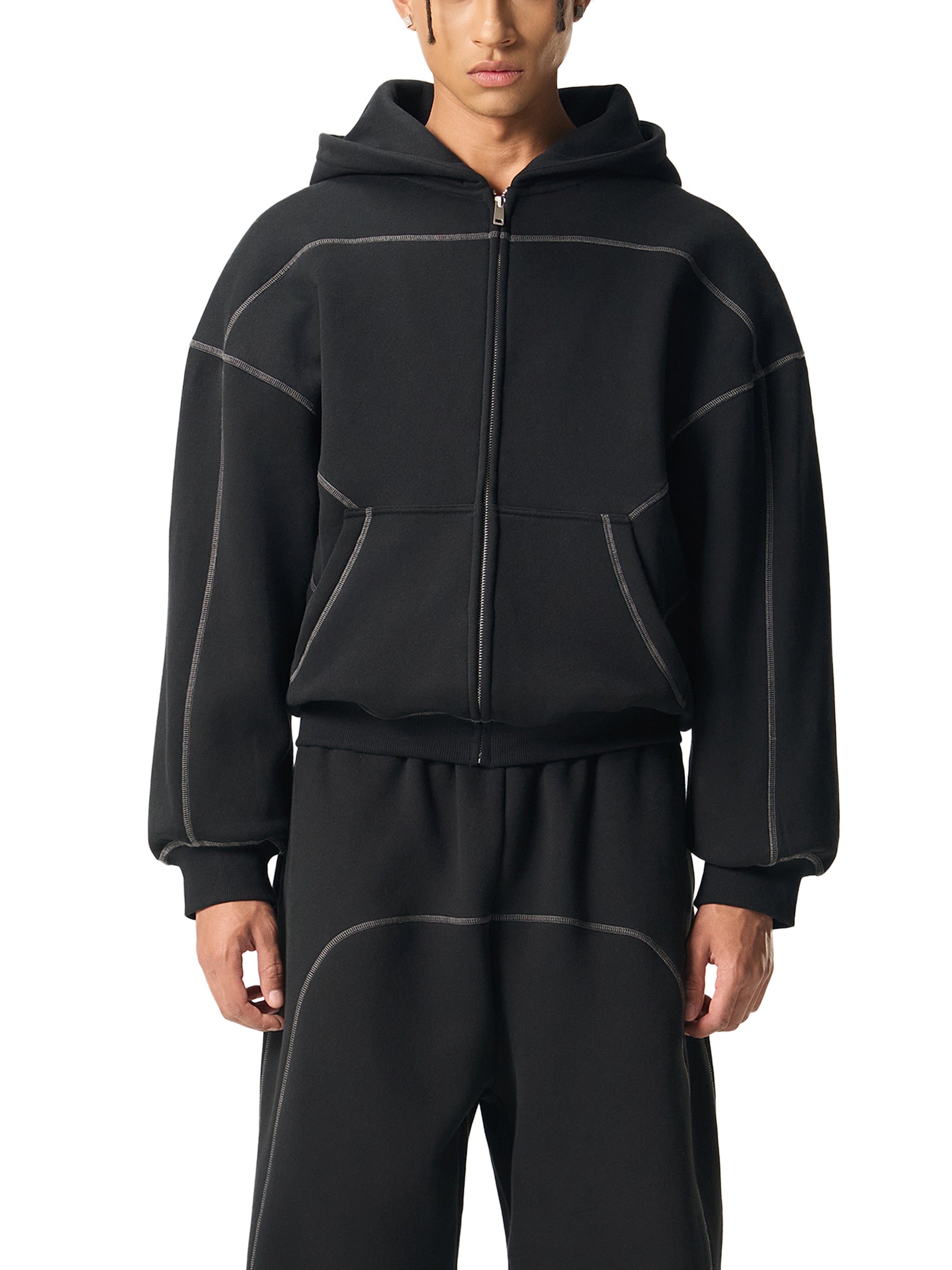 SVBSUIT Flow Drop-Shoulder Zip Hoodie – SVBFLOR
