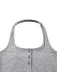 Ribbed Henley Tank Top