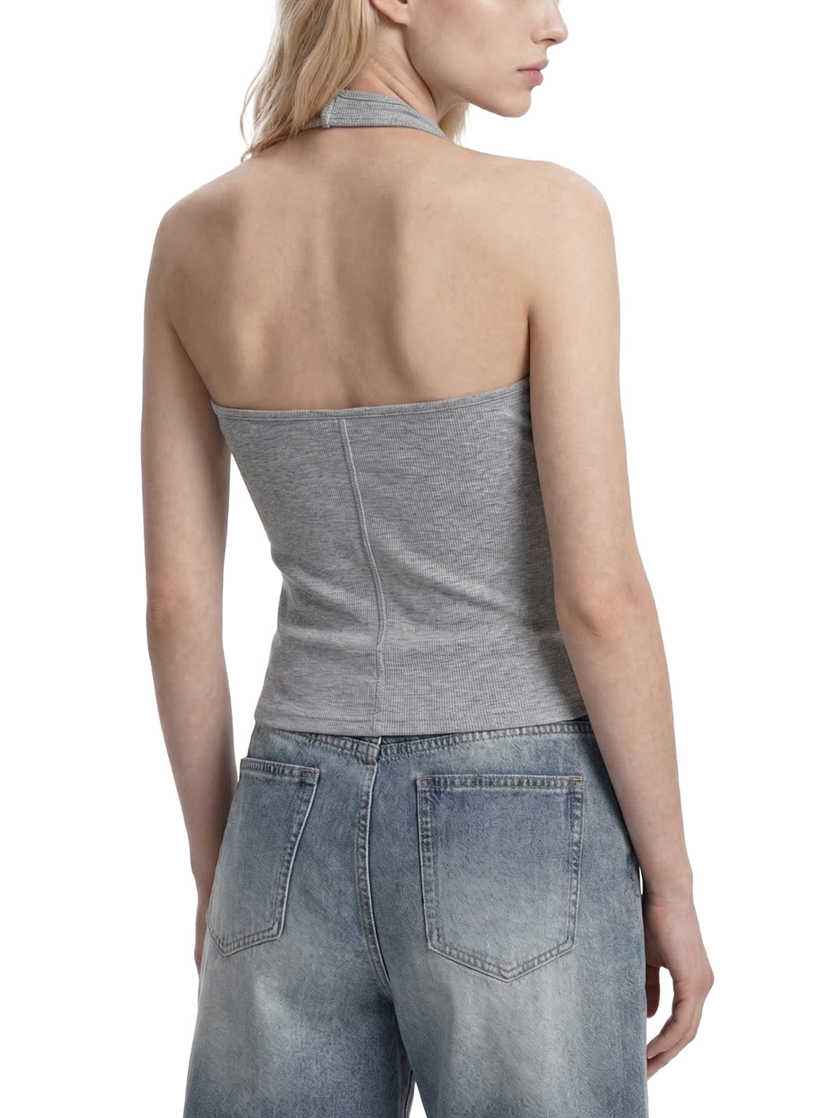 Ribbed Henley Tank Top